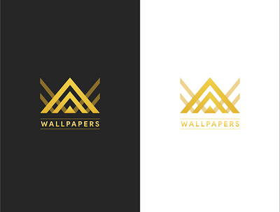 Wallpaper App Logo Design app brand clean crown dark design gold icon light logo logodesign minimalist shine simple theme ui ux wallpaper