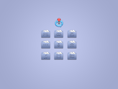 Folders 32 blue folders pixels