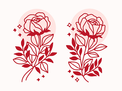 Vintage Hand Drawn Rose Lineart Illustration