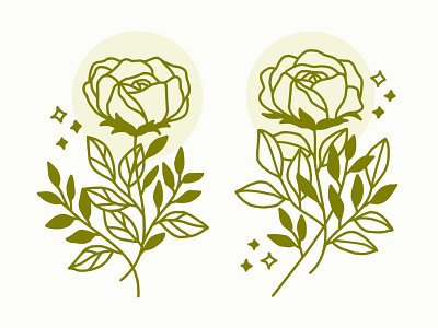 Vintage Hand Drawn Rose Lineart Illustration