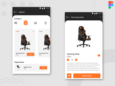 Furniture app ui design in figma