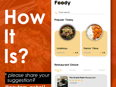 food search ui by Gautam Gohel on Dribbble