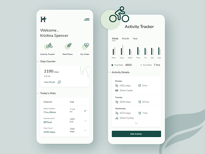 Health Moniter App activity activity tracker app design counter health health app healthcare moniter pedometer stats steps ux design