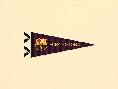 Pennant Barcelona art barcelona design dribbleweeklywarmup favorite fifa fifaworldcup football illustration pennant soccer sports team