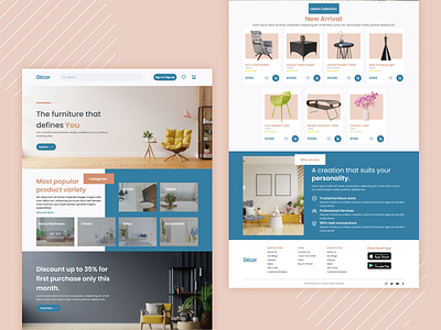 Website for online Furniture Shopping design ui ux web design