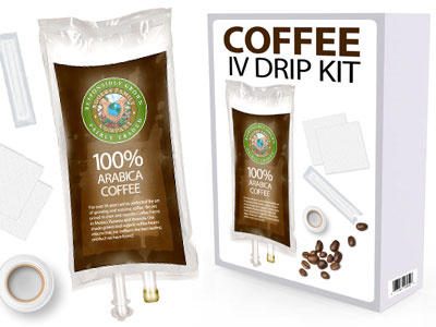 Coffee IV Kit april fools box brown coffee funny illustration iv photoshop