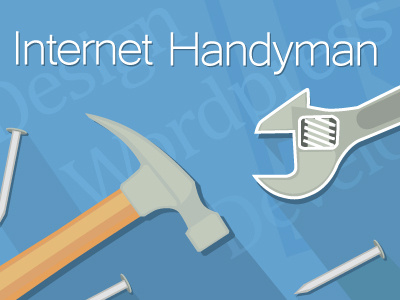Internet Handyman Vector Image blue design development hammer handyman nail vector wordpress wrench