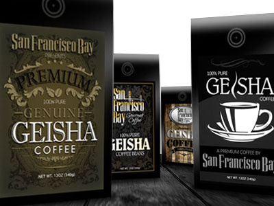 Geisha Coffee Package Designs coffee illustration package design photoshop