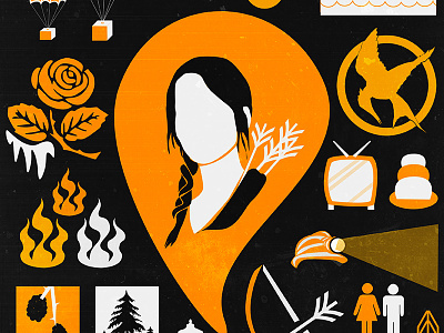 The Hunger Games Symbols hunger games icons illustration katniss everdeen symbols the hunger games thg tributes ya lit