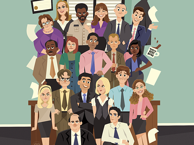 The Office character design characters comedy faces humor illustration people sitcom television the office