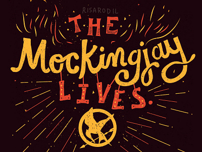 Mockingjay lives hand lettering handwritten type hunger games lettering mockingjay quote thg typography