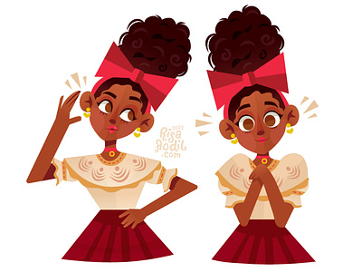 Dolores Madrigal character design disney encanto flat design illustration