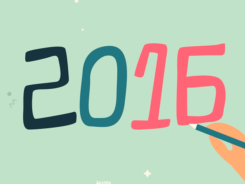 Happy New Year 2016 animation happy new year lettering new year typography