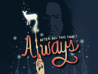 Farewell, Professor alan rickman harry potter lettering patronus severus snape typography wand