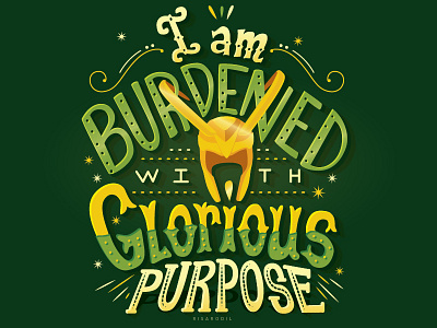 Glorious Purpose avengers lettering loki marvel quotes typography words