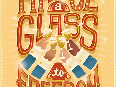Raise a glass to freedom hamilton lettering musical typography