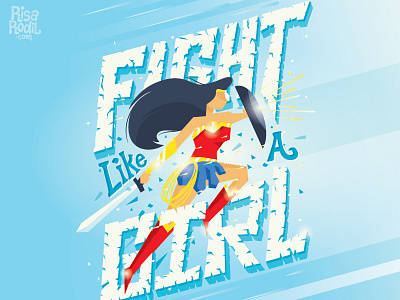 Fight Like A Girl dc comics feminism feminist girl power hand lettering lettering type typography women empowerment wonder woman