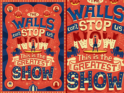 The Greatest Showman circus flat design hand lettering illustration lettering retro the greatest showman typography vintage