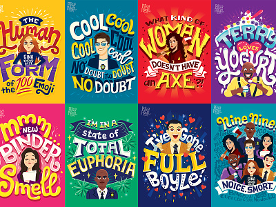 Brooklyn 99 Character Posters brooklyn 99 brooklyn nine nine character art comedy hand lettering handwritten type illustration lettering tv typography