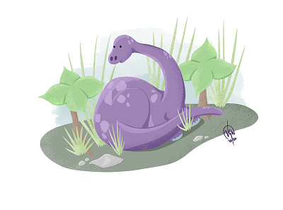 The Purple Dinosaur | Illustration digital digital art illustration