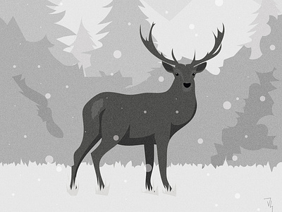 Winter Stag digital digital art illustration vector