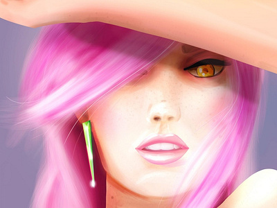 Blinding Light digital digital art digital illustration digital painting female artist illustration photoshop photoshop art pink hair summer