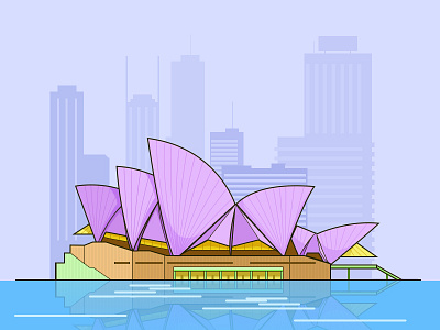 Sydney Opera House building color designsydney drawing graphics house illustration opera tower