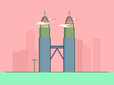Petronas Twin Towers building color drawing house illustration petronas twin towers trade world
