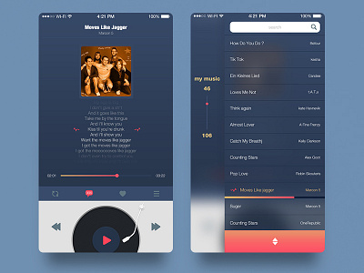 music player by 三宅宇一生 on Dribbble