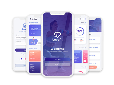 Lovefit App Design fitnessapp graphicdesign mobile app design mockup ui ux uidesign uiux