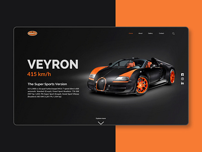 Bugatti Veyron UI banner design concept design design graphic design graphicdesign ui ux uidesign uiux webbanner webdesig