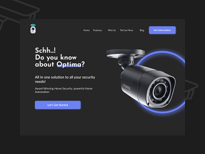 Security Camera CCTV Landing Page Design design landing page design minimal typography ui web