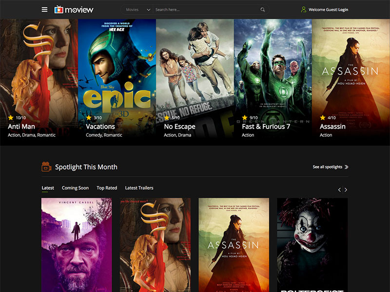 Moview - Dark Version dark responsive multi-purpose joomla template joomshaper news magazine movie review animation imdb
