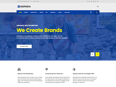 Aspasia - Joomla Template for Small Business & Portfolio business creative joomla joomshaper multipurpose portfolio responsive template