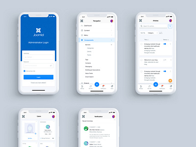 Mobile Interface Concept for Joomla 4 admin template joomla joomla4 template