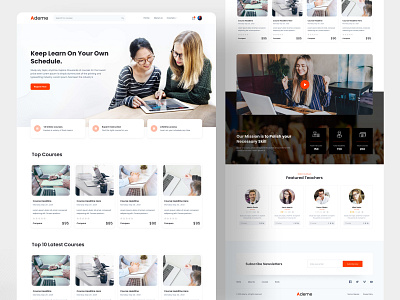 Online Learning Landing Page | Lms beautiful website classic landing page course e learning education system elearning landing page learning management system lms minimal website modern website design online class online education online learning website ui and ux ui design website