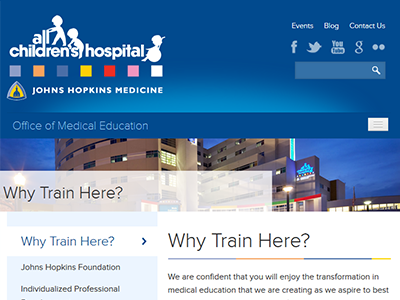 All Children's Hospital Responsive responsive web design