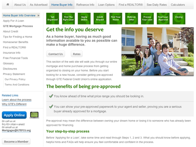 Mortgages Site - Home Buyer Info custom internal mortgages site