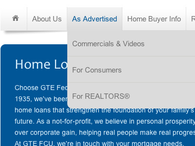 Mortgages Header mortgages navigation site design