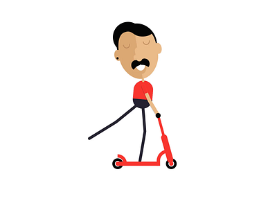Scooter animation illustration vector