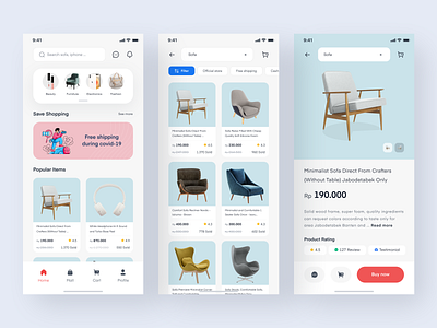Donara - Ecommerce Mobile Platform #1 app card cart categories clean designs ecommerce filter hierarchy ios minimalism mobile pricing product shopify shopping simple sofa