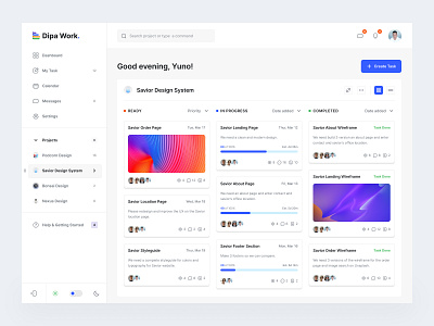 Dipa Work - Project Management clean dashboard kanban management minimal productivity project task task management ui ux web web app