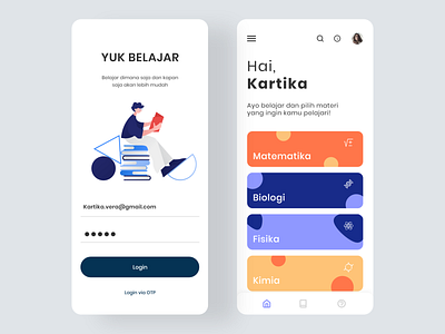 Yuk Belajar App account app class clean color elearning minimal minimalist mobile student study