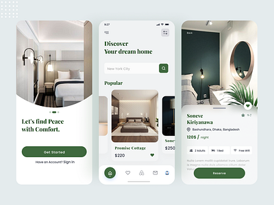 Real-Estate Mobile app 2020 trend hotel booking mobile application realestate app design social app ui uidesign uiux