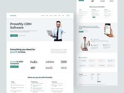 Prosoftly - App landing page UI Redesign landing page landing page redesign redesign sales and marketing ui design