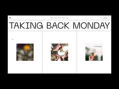 Record Label Homepage grid music record label sebastiao sommer sommer taking back monday typography web webdesign website