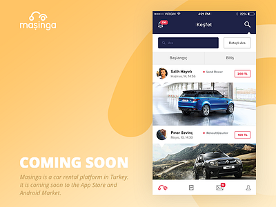 Masinga car rental application app brand car clean color design dribbble home homepage interface ui ux