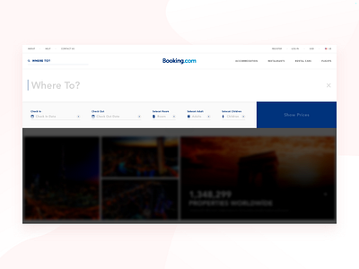 Booking Redesign Website Concept Booking Search Page