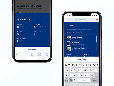 Booking Redesign Responsive Concept for iPhone X
