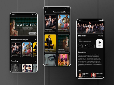 Movie streaming app UI/UX design